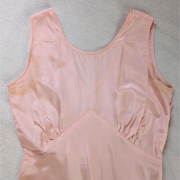 Vintage 1930s Party Dress Women's Medium Pink Frilly Tiered Evening Antique - Picture 6 of 6